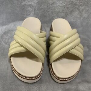 Oasis Society Shoes Womens Size 9 Criss Cross Sandal Slip On Padded Sole Comfort
